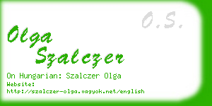 olga szalczer business card